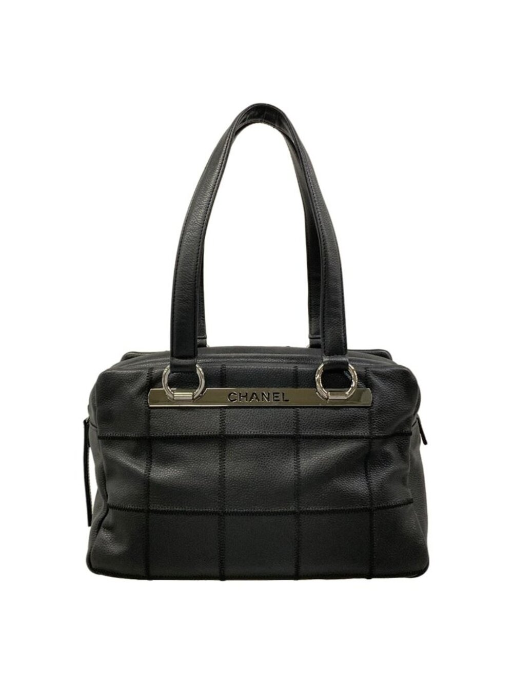 Chanel Shoulder Bag Black Silver